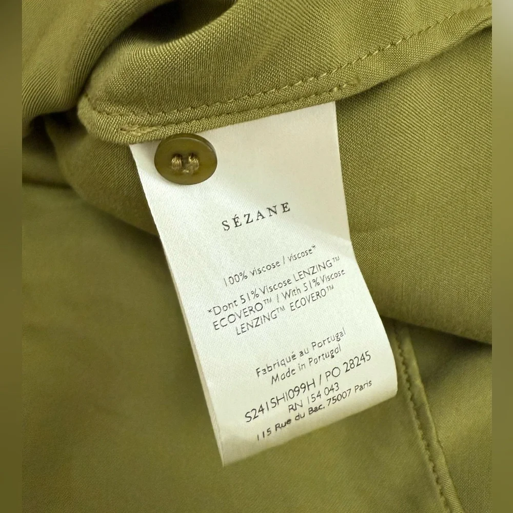 Sezane Maxence blouse, Vert Prairie, size 36 (Small, runs big) - Picture 6 of 7